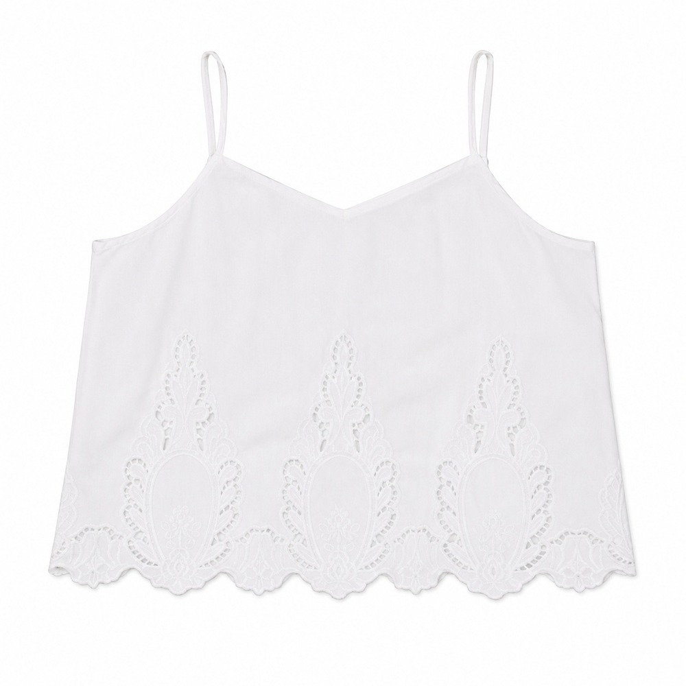 Chelsea &‎ Violet Camisole Women Large White Excellent Lace Eyelet Boho Top